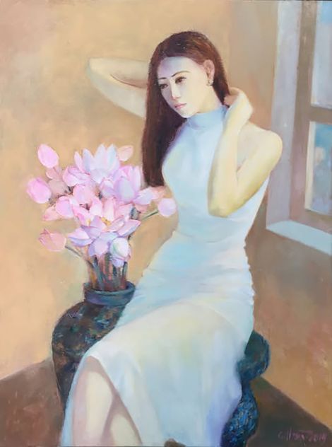 Thiếu nữ và sen